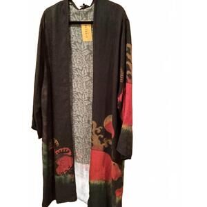 NEW CITRON women's lightweight flowing kimono in ocean picturesque wave